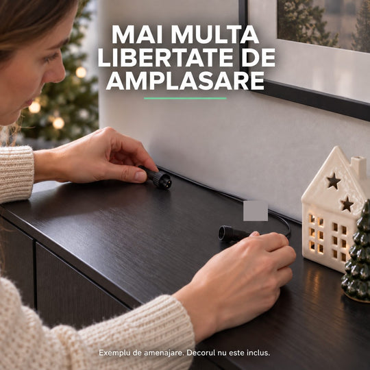 Prelungitor pentru Instalatii de Craciun, Interconectabil, 5 m, Negru