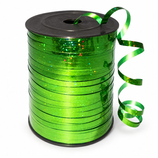 Rola Panglica Laser pentru Baloane si Cadouri, 5 mm x 457 m, Efect Lucios, Verde