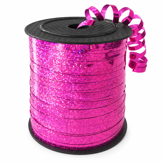 Rola Panglica Laser pentru Baloane si Cadouri, 5 mm x 457 m, Efect Lucios, Roz