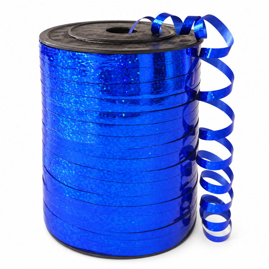 Rola Panglica Laser pentru Baloane si Cadouri, 5 mm x 457 m, Efect Lucios, Albastru
