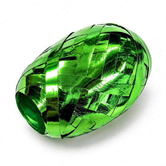 Rola Panglica pentru Baloane si Cadouri, 5 mm x 10 m, Efect Metalizat, Verde, Culoare: Verde