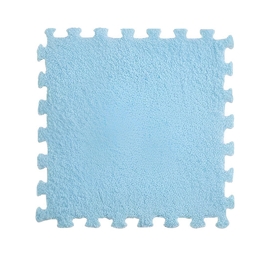Set 10 Piese Covor tip Puzzle, Spuma EVA, Pufos, 30 x 30 x 1 cm, Baby Blue