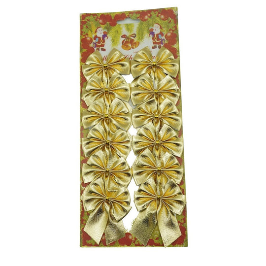 Set 12 fundite pentru brad, Aurii, 6 x 8 cm, din poliester