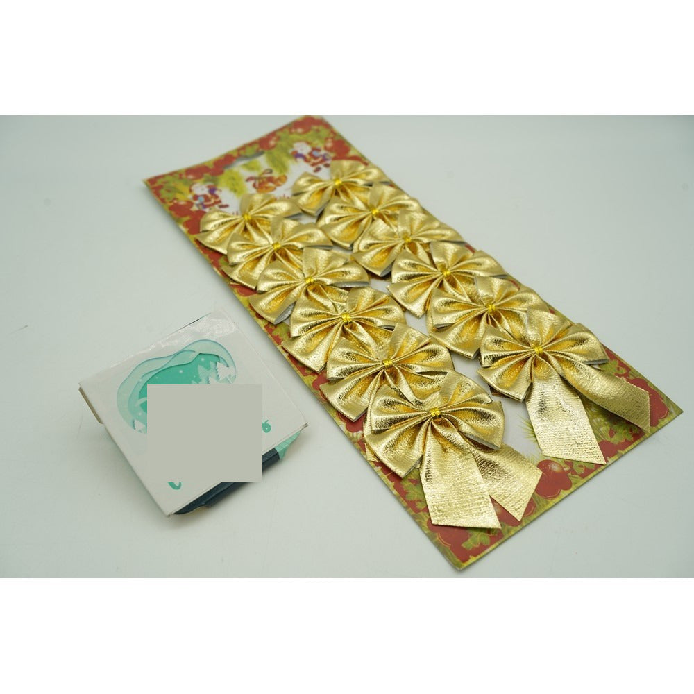 Set 12 fundite pentru brad, Aurii, 6 x 8 cm, din poliester