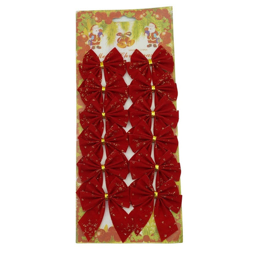 Set 12 fundite pentru brad, Rosii, 6 x 8 cm, din poliester