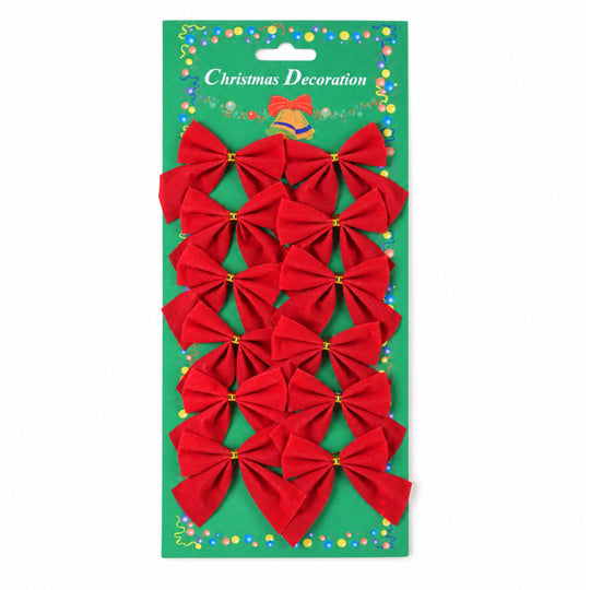 Set 12 fundite pentru brad, Rosii, clasice, 5 x 5 cm, din poliester