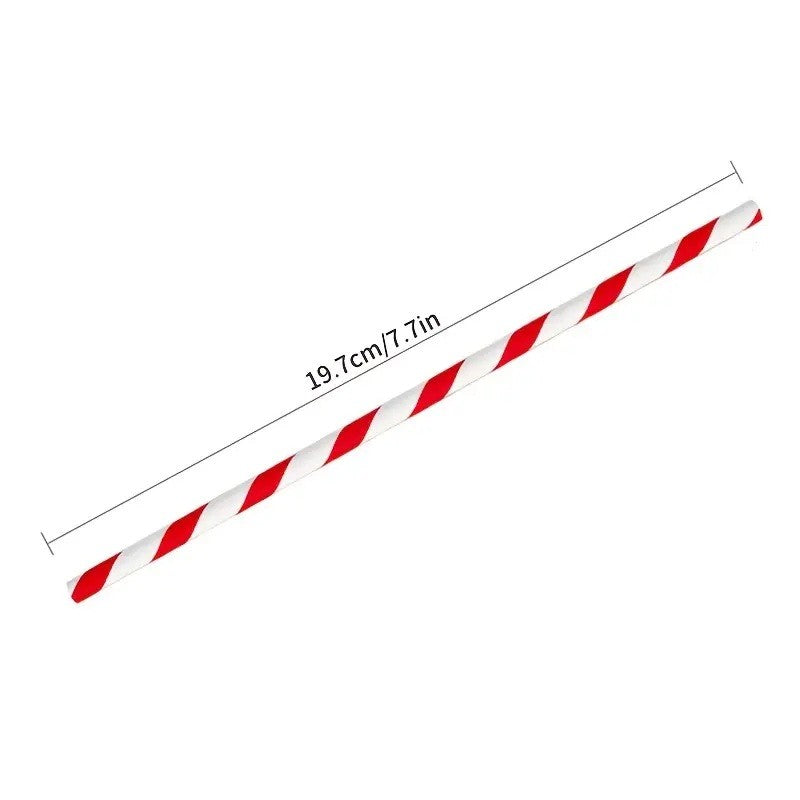 Set 16 Paie, pentru Masa de Craciun, din Hartie, 19.7 cm, Alb-Rosu