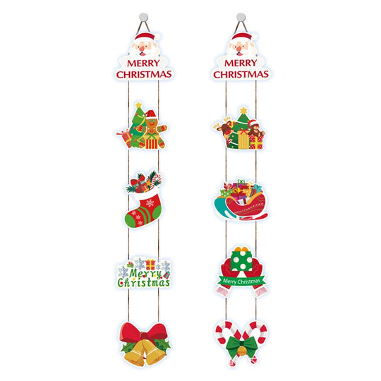 Set 2 Decoratiuni de Craciun, de Agatat, pentru Usa, Sfoara Inclusa, 21 cm/28 cm, din Hartie 350g, Multicolor