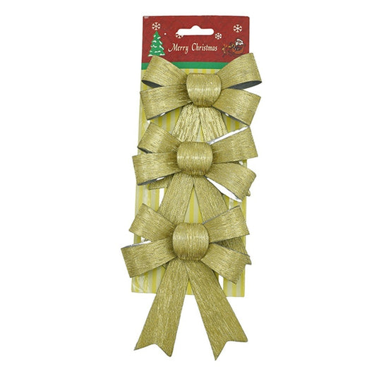 Set 3 fundite pentru brad, Aurii, 10 x 11 cm, din poliester