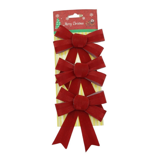 Set 3 fundite pentru brad, Rosii, 10 x 11 cm, din poliester