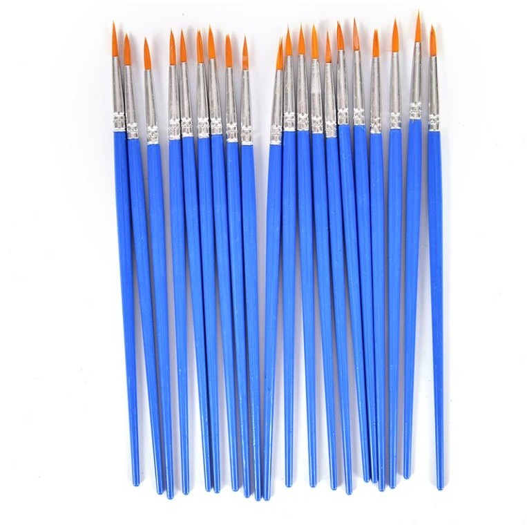 Set 5 Pensule Multifunctionale, pentru Pictura pe Fata, Varf Ascutit, 17.5 cm, Albastru