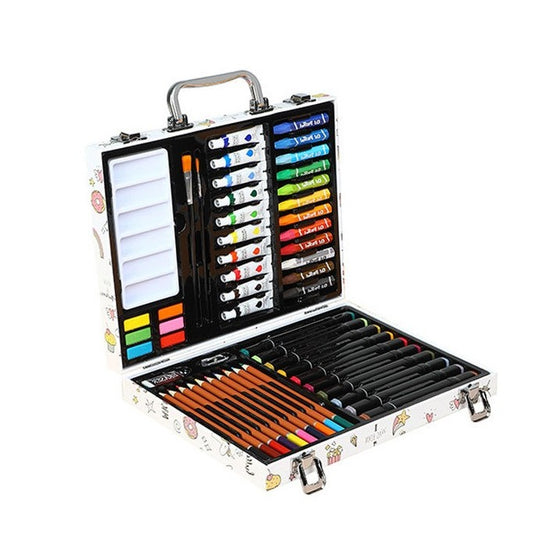 Set 53 Piese pentru Desen si Pictura, Tip Servieta, Model Unicorni, 30 x 24 x 5.4 cm, Multicolor