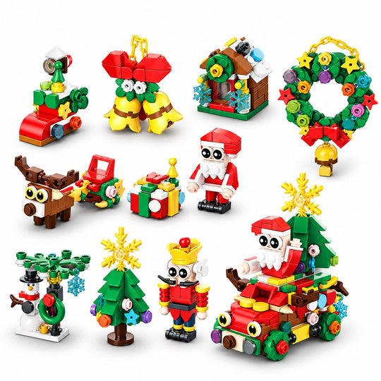 Set de Constructie, Tematica de Craciun 10 in 1, 352 Piese, 10 Modele, Varsta 6+ Ani, 9.5 x 7.1 x 10.6 cm, Multicolor