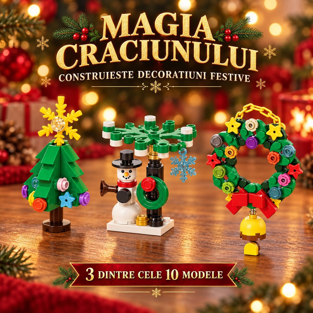Set de Constructie, Tematica de Craciun 10 in 1, 352 Piese, 10 Modele, Varsta 6+ Ani, 9.5 x 7.1 x 10.6 cm, Multicolor