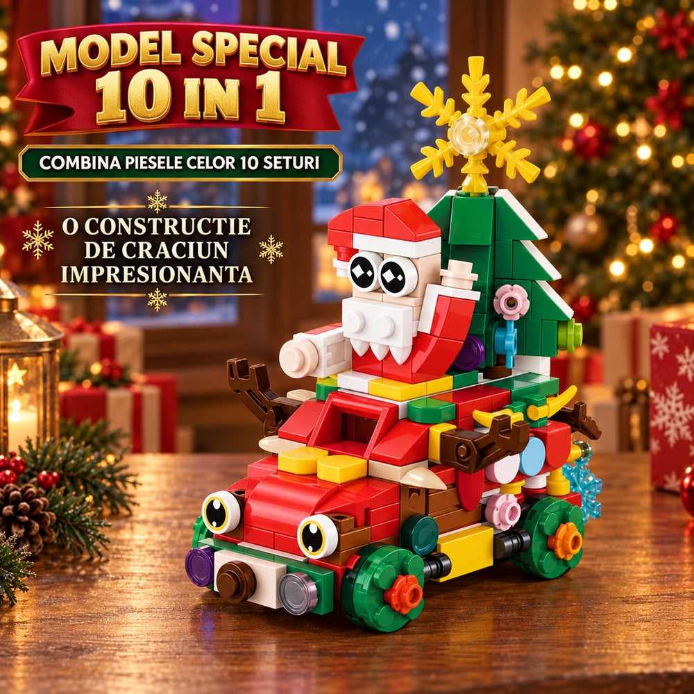 Set de Constructie, Tematica de Craciun 10 in 1, 352 Piese, 10 Modele, Varsta 6+ Ani, 9.5 x 7.1 x 10.6 cm, Multicolor