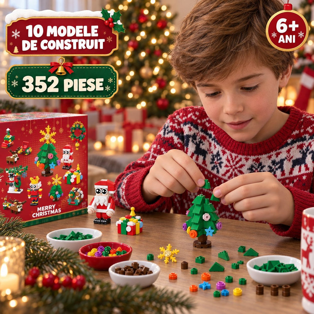 Set de Constructie, Tematica de Craciun 10 in 1, 352 Piese, 10 Modele, Varsta 6+ Ani, 9.5 x 7.1 x 10.6 cm, Multicolor
