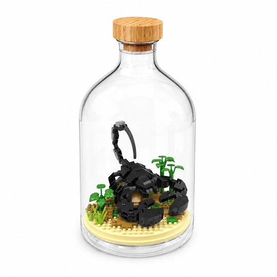 Set de Construit în Sticlă Decorativă, Model Scorpion, Aproximativ 500 Piese Mini din Plastic, Jucărie Creativă și Educațională pentru Copii 14+ și Adulți, Tip Pixel Building Blocks, Obiect Decorativ de Colecție, 10 x 19.6 cm, Multicolor