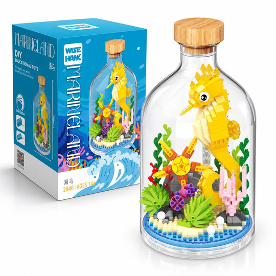 Set de Construit in Sticla, din Plastic, +14 Ani, 10 x 19.6 cm, Model Calut de Mare, Multicolor