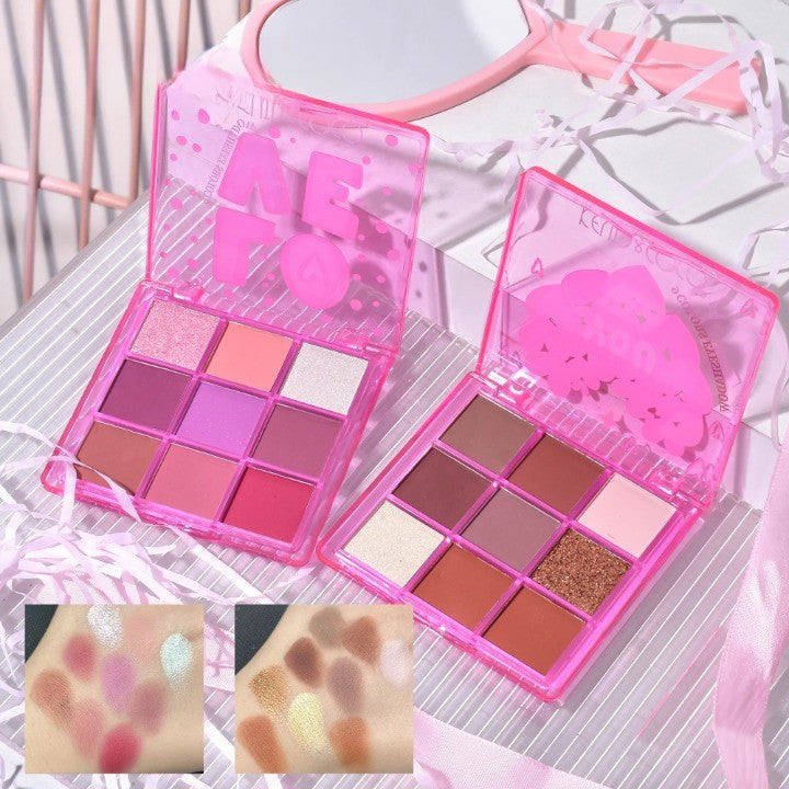 Set de Machiaj Kevin&Coco Tulip Love Gift Box, 22 Culori, 2 Palete de Farduri, 2 Lip Gloss-uri, 2 Rujuri și Oglindă Inimioară, Design Lalele, 15.7 x 21 x 4 cm, Multicolor