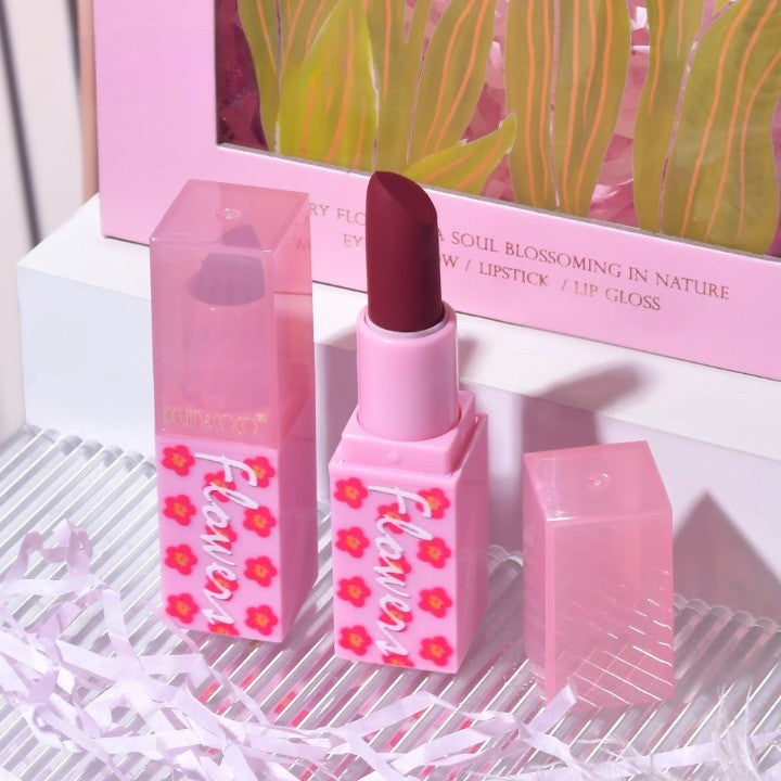 Set de Machiaj Kevin&Coco Tulip Love Gift Box, 22 Culori, 2 Palete de Farduri, 2 Lip Gloss-uri, 2 Rujuri și Oglindă Inimioară, Design Lalele, 15.7 x 21 x 4 cm, Multicolor