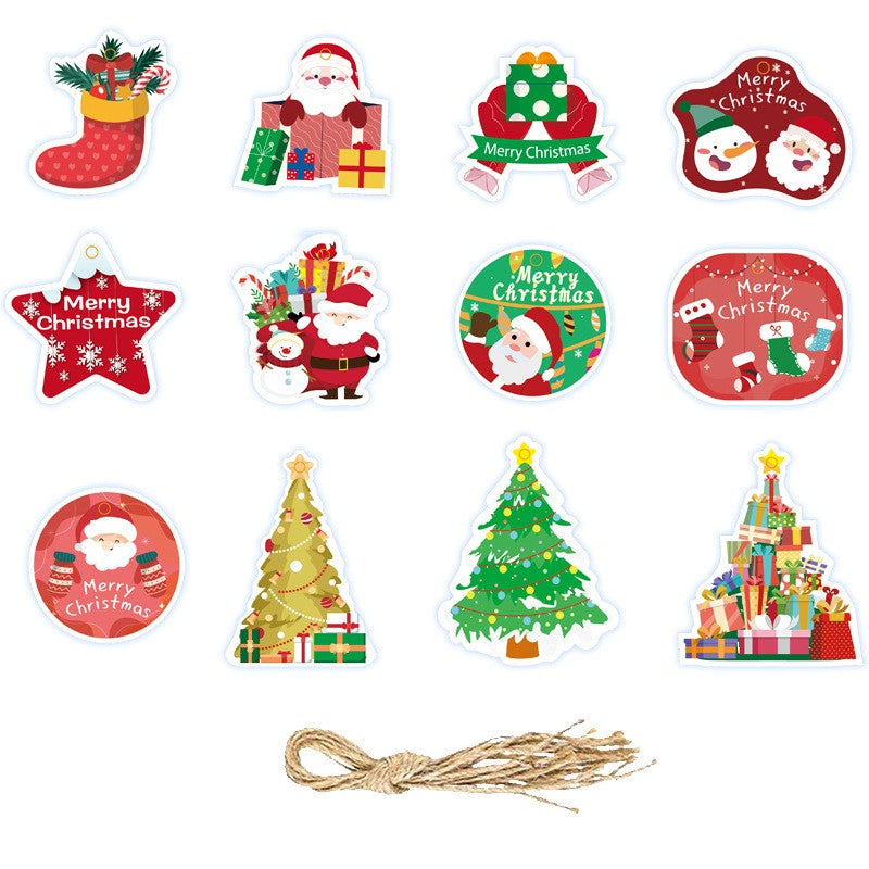 Set Decoratiuni de Craciun pentru Brad, Modele Variate, Sfoara Inclusa, 12 Piese, 6 x 7 cm