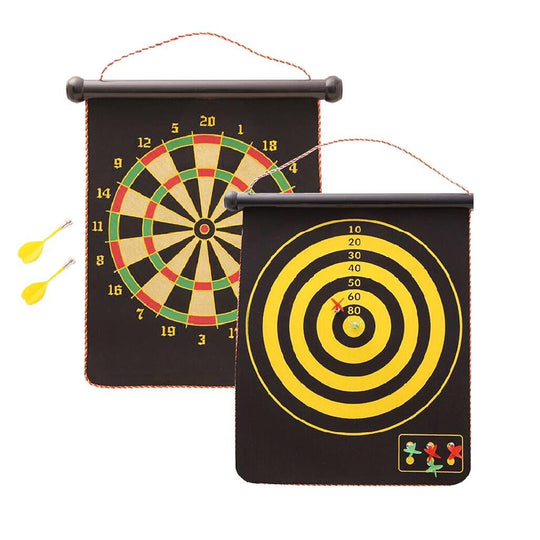Set Joc Darts, Doua Fete pentru Joc, 6 Sageti Incluse, Magnetic, Dimensiuni 37 x 40 cm, Design clasic, Multicolor