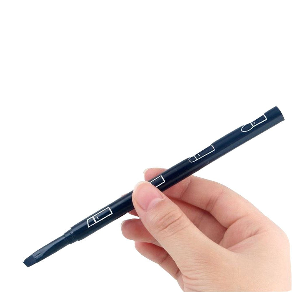 Set Pensule de Machiaj 4in1, pentru Fard, Sprancene si Buze, 16 cm, din Plastic, Negru