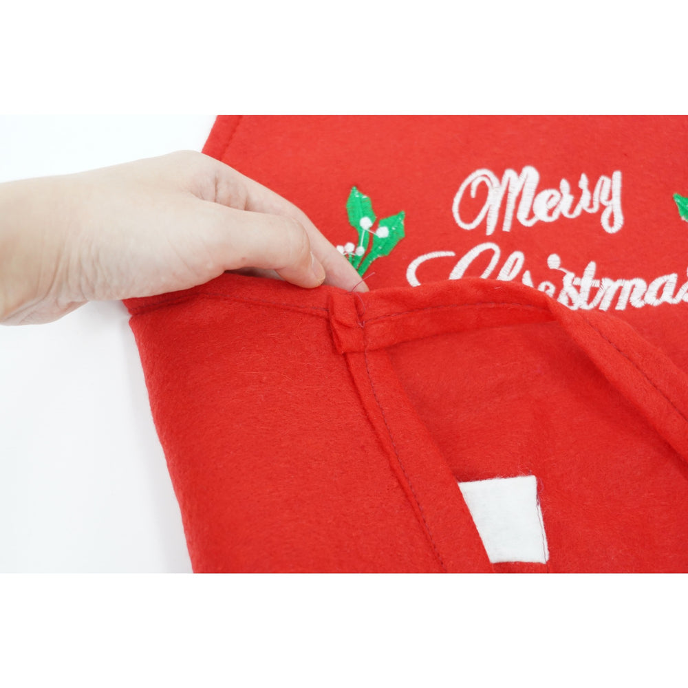 Sort Craciun, cu inscriptie Marry Christmas, rosu, pentru adulti, poliester