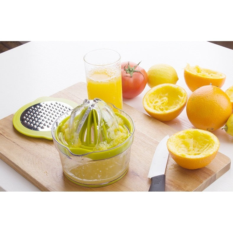 Storcator de Fructe 2 in 1, cu Razatoare si Separator Ou, 14.8 x 8 x 13 cm, Verde
