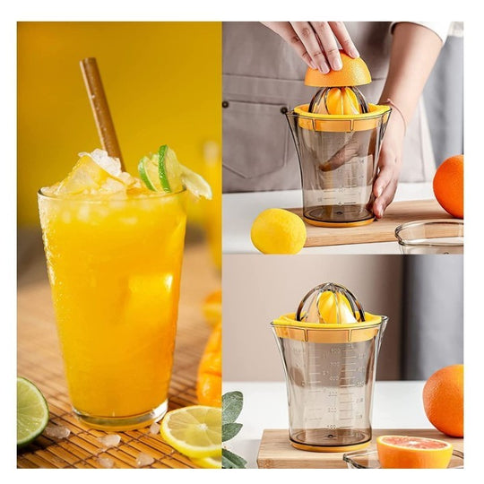 Storcator manual citricie, cu recipient de 600 ml, 15x8.5x13.5 cm, material ABS, Transparent