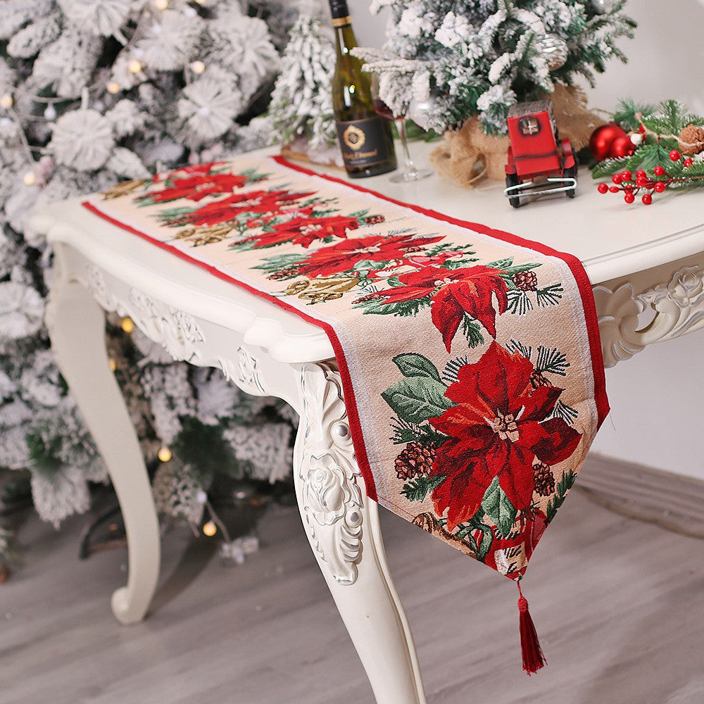Traversa de Masa pentru Craciun, Napron, din Material Tricotat cu Tesatura Groasa, Model