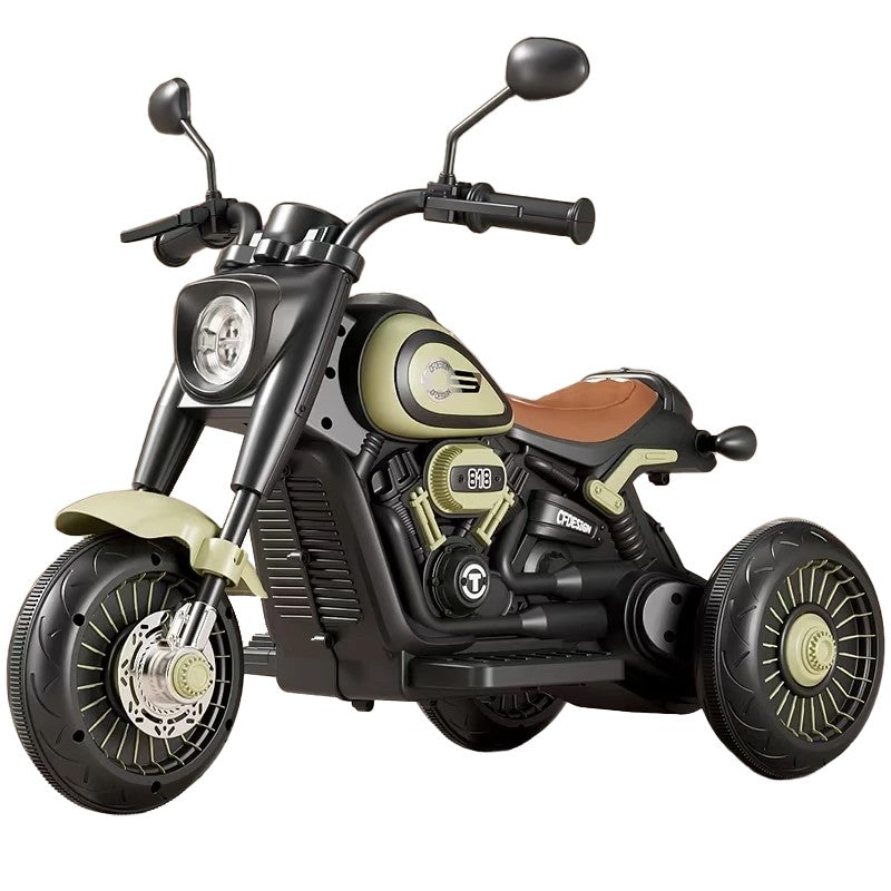 Tricicleta Electrica pentru Copii, Tricicleta DUAL-DRIVE 380*2 Baterie 6V 4.5, Bluetooth, Sistem Anti-Rasturnare, Sistem de Lumini si Sunet, 5+ Ani, 80 x 60 x 42 cm, Verde Negru