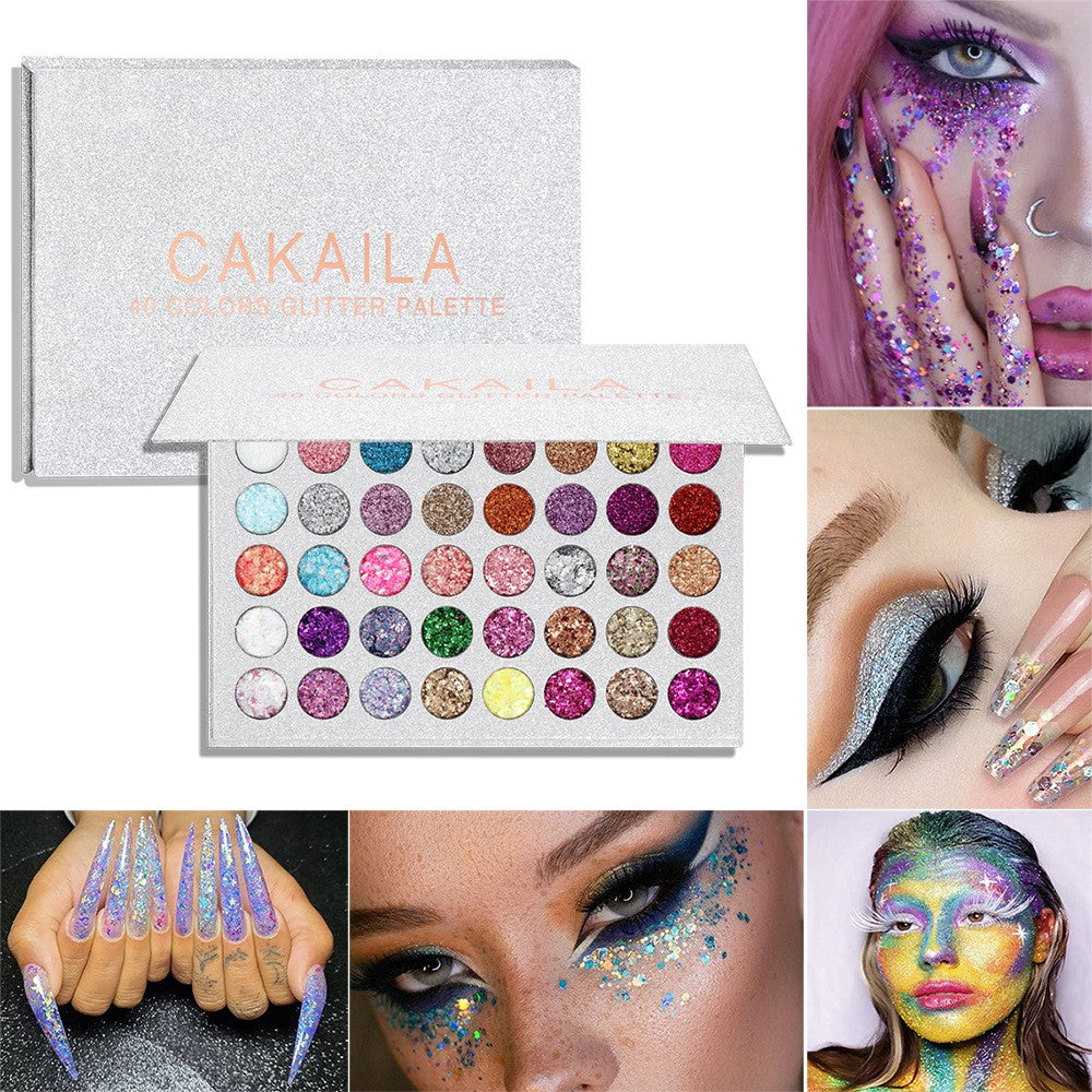 Trusa de machiaj, paleta de glitter / sclipici cu 40 de culori