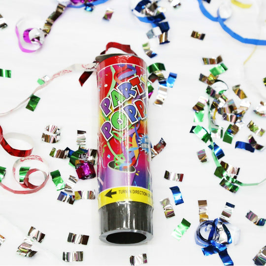 Tun de Confetti, Party Popper 15 cm, Model Panglici din Folie, Multicolor