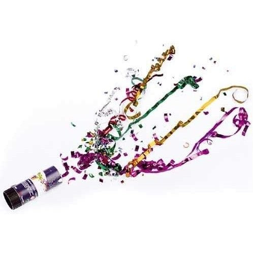 Tun de Confetti, Party Popper 20 cm, Model Panglici din Folie, Multicolor