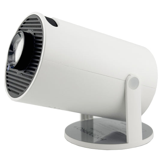 Video Proiector Portabil cilindric HY300PRO+, Inteligent, ULTRA HD 1920 x 1080, Wireless, Compatibil cu Android/iOS, 13 x 11 x 9 cm, Alb